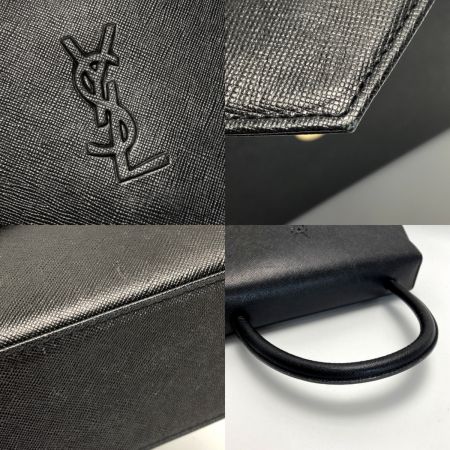  Yves Saint Laurent イブサンローラン YSLロゴ ハンドバッグ ブラック レザー 布袋有 ヴィンテージ