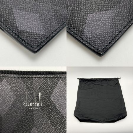  dunhill ダンヒル カドガン エンジンターンプリント セカンドバッグ グレー/ブラック クラッチバッグ 布袋有