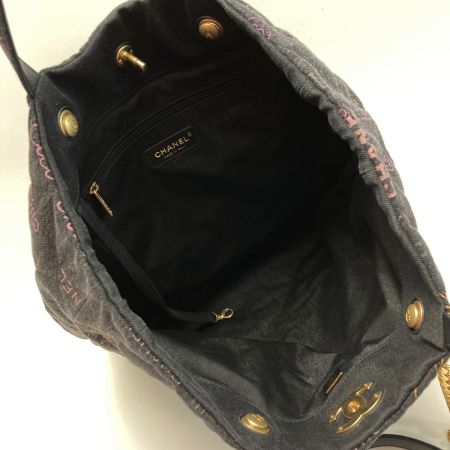  CHANEL シャネル マトラッセ マキシショッピングバッグ AS3128 B07643 ""ブラック/マルチカラー"" デニム 2WAY トート ショルダー