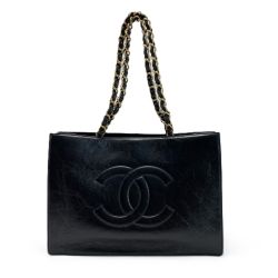 ☆☆ CHANEL シャネル ココマークチェーンショルダー シャイニー エイジド カーフスキン AS1943 ブラック ギャランティーカード付 Bランク