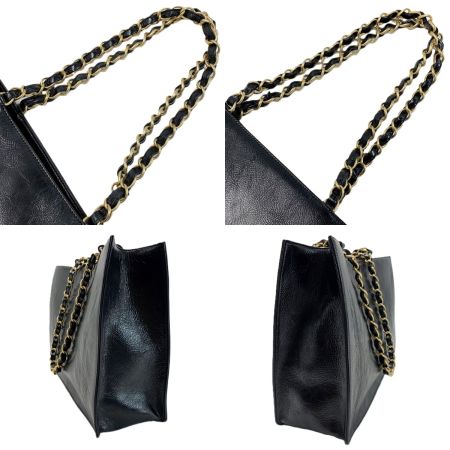  CHANEL シャネル ココマークチェーンショルダー シャイニー エイジド カーフスキン AS1943 ブラック ギャランティーカード付