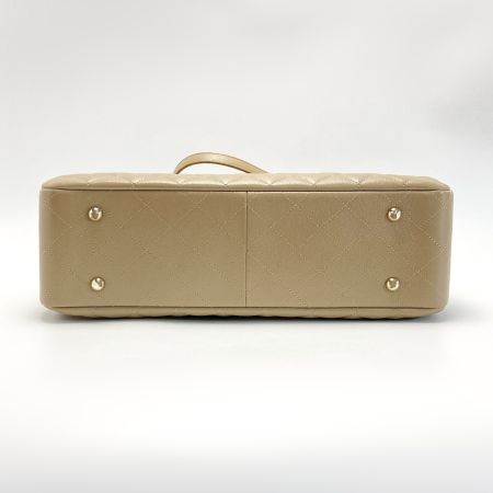  CHANEL シャネル ココマーク マトラッセ ラージ チェーントート A91046 ベージュ キャビアスキン ワンショルダー