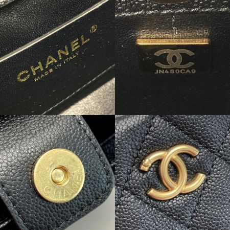  CHANEL シャネル ココマーク マトラッセ チェーンショルダーバッグ AS3830 ブラック キャビアスキン ハート ミニホーボー