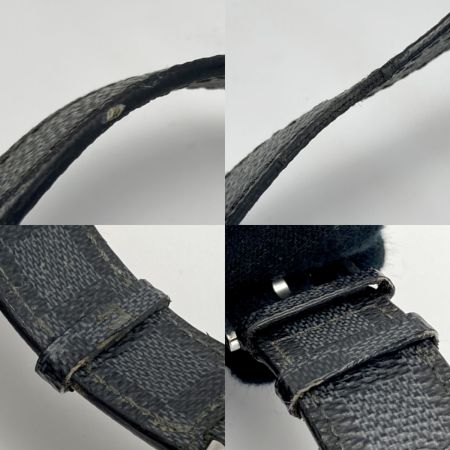  LOUIS VUITTON ルイヴィトン タンブール ダミエグラフィット デイト Q1D07 ブラック クォーツ メンズ 腕時計 箱・取説有