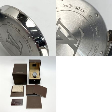  LOUIS VUITTON ルイヴィトン タンブール ダミエグラフィット デイト Q1D07 ブラック クォーツ メンズ 腕時計 箱・取説有