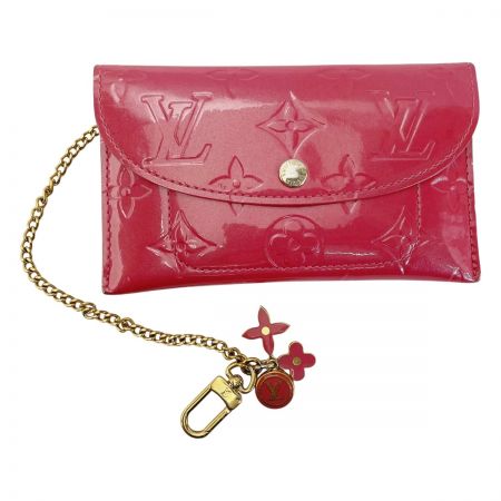  LOUIS VUITTON ルイヴィトン ヴェルニ アンヴェロップ プラット M919AF ピンク ポーチ レディース
