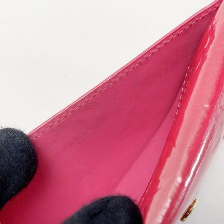  LOUIS VUITTON ルイヴィトン ヴェルニ アンヴェロップ プラット M919AF ピンク ポーチ レディース