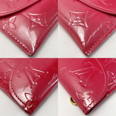 LOUIS VUITTON ルイヴィトン ヴェルニ アンヴェロップ プラット M919AF ピンク ポーチ レディース