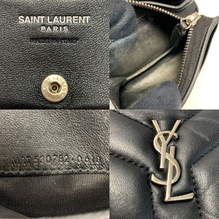  SAINT LAURENT(Yves Saint Laurent) レザー YSL ブラック 財布 2つ折り レディース シルバー金具
