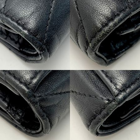  SAINT LAURENT(Yves Saint Laurent) レザー YSL ブラック 財布 2つ折り レディース シルバー金具