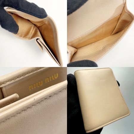  MIU MIU ソフティーパテッド 5MV204 ベージュ 2つ折り財布 レディース 箱有