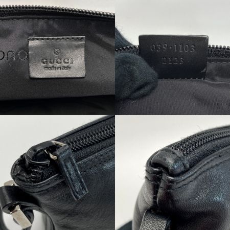  GUCCI グッチ アクセサリーポーチ 039.1103 ブラック レザー ハンドバッグ