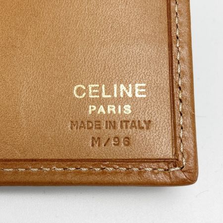  CELINE セリーヌ マカダム柄 二つ折り財布 がま口 ブラウン PVC×レザー 長財布