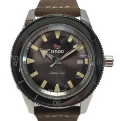☆☆ RADO ラドー キャプテンクック デイト 763.0505.3 ブラウン 自動巻き メンズ 腕時計 箱・取説有 Bランク