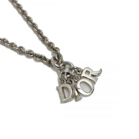  Christian Dior クリスチャンディオール ロゴ ネックレス シルバー メッキ DIORロゴ 箱有