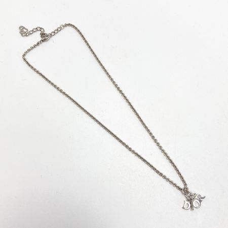  Christian Dior クリスチャンディオール ロゴ ネックレス シルバー メッキ DIORロゴ 箱有