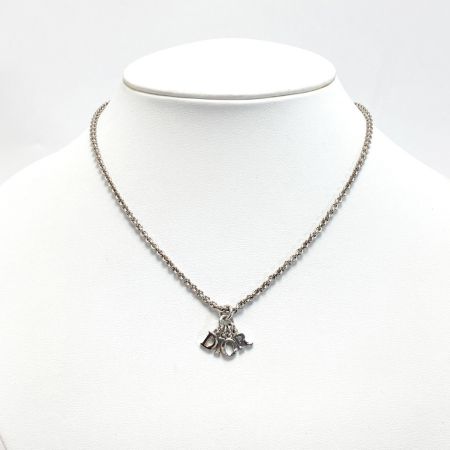  Christian Dior クリスチャンディオール ロゴ ネックレス シルバー メッキ DIORロゴ 箱有