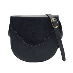 ☆☆ Yves Saint Laurent イブサンローラン YSLロゴ ショルダーバッグ ブラック レザー ヴィンテージ Cランク