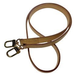 ☆☆ LOUIS VUITTON ルイヴィトン ヌメ革 レザー ベージュ 110cm ショルダーストラップ  バッグ用アクセサリー ゴールド金具 Cランク