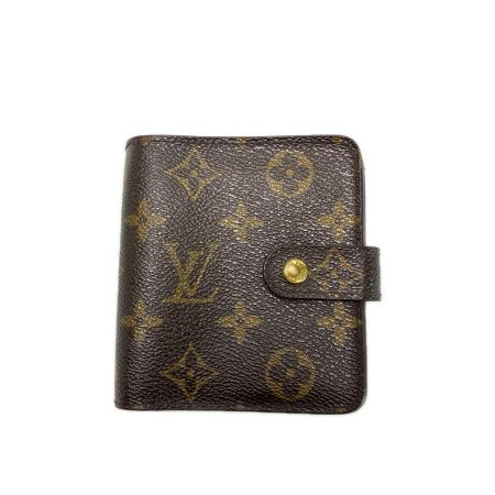 LOUIS VUITTON ルイヴィトン モノグラム コンパクトジップ M61667 ブラウン 2つ折り財布
