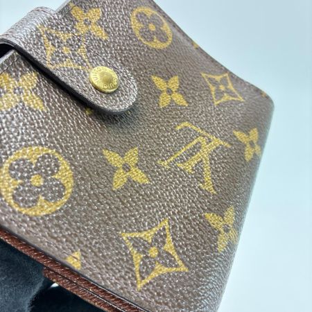 LOUIS VUITTON ルイヴィトン モノグラム コンパクトジップ M61667 ブラウン 2つ折り財布