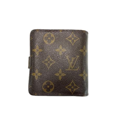 LOUIS VUITTON ルイヴィトン モノグラム コンパクトジップ M61667 ブラウン 2つ折り財布