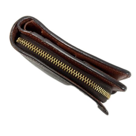 LOUIS VUITTON ルイヴィトン モノグラム コンパクトジップ M61667 ブラウン 2つ折り財布