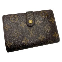 ☆☆ LOUIS VUITTON ルイヴィトン ノグラム ポルトフォイユ・ヴィエノワ M61674 ブラウン 2つ折り財布 レザー レディース ゴールド金具 Cランク