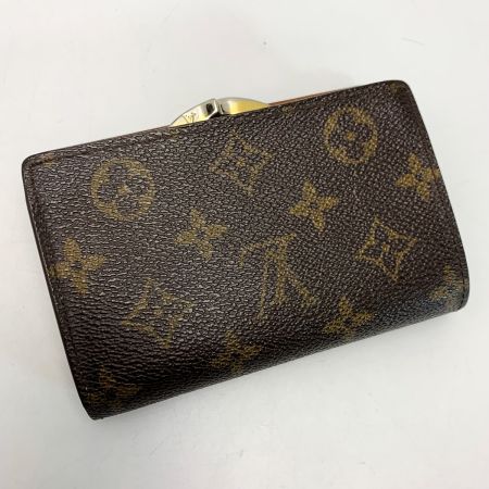  LOUIS VUITTON ルイヴィトン ノグラム ポルトフォイユ・ヴィエノワ M61674 ブラウン 2つ折り財布 レザー レディース ゴールド金具