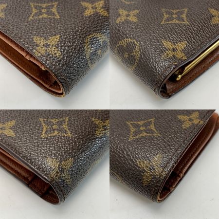  LOUIS VUITTON ルイヴィトン ノグラム ポルトフォイユ・ヴィエノワ M61674 ブラウン 2つ折り財布 レザー レディース ゴールド金具