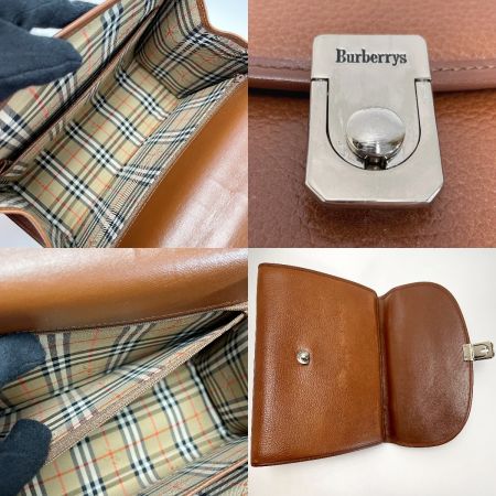  Burberrys バーバリーズ ストラップ付 レザー ブラウン 2WAYショルダーバッグ レディース ゴールド金具