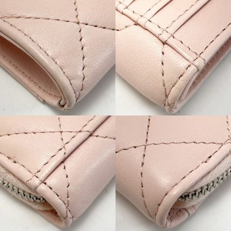  CHANEL シャネル マトラッセ カードケース AP3630 ライトピンク ココマーク ラムスキン コインケース