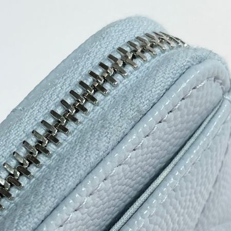  CHANEL シャネル マトラッセ カードケース  AP3836 ライトブルー ココマーク キャビアスキン コインケース