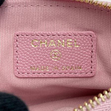  CHANEL シャネル マトラッセ クラシック ミニポーチ A82365 ピンク キャビアスキン ギャランティカード有