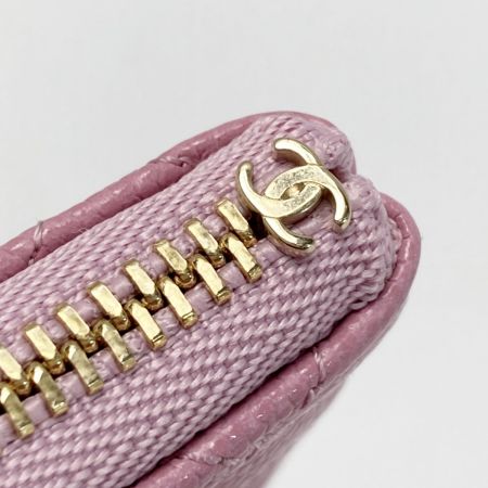  CHANEL シャネル マトラッセ クラシック ミニポーチ A82365 ピンク キャビアスキン ギャランティカード有