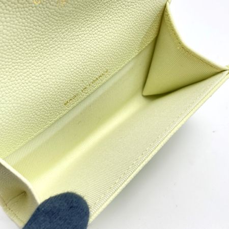  CHANEL シャネル マトラッセ クラシック フラップ カードケース AP0214 ライトイエロー キャビアスキン