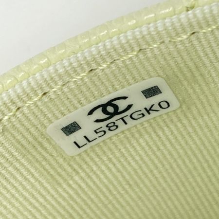  CHANEL シャネル マトラッセ クラシック フラップ カードケース AP0214 ライトイエロー キャビアスキン