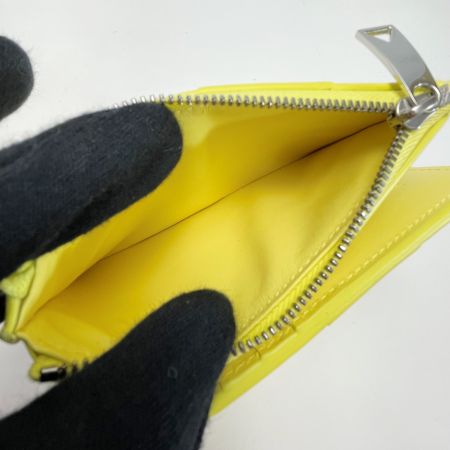  BOTTEGA VENETA ボッテガヴェネタ マキシ  イントレチャート イエロー 2つ折り財布 レザー レディース シルバー金具 袋有