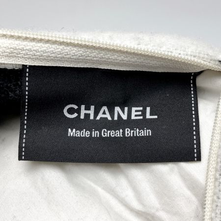  CHANEL シャネル ココマーク ダブルフェイス クッション ブラック×ホワイト ウール/カシミヤ