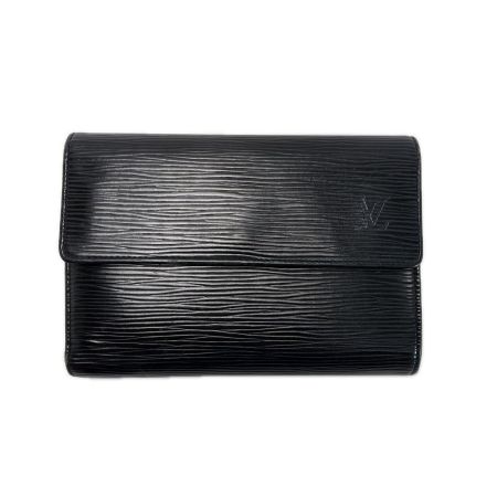 LOUIS VUITTON ルイヴィトン エピ ポルトトレゾール・エテュイ パピエ M63712 ブラック 3つ折り財布 ケース付