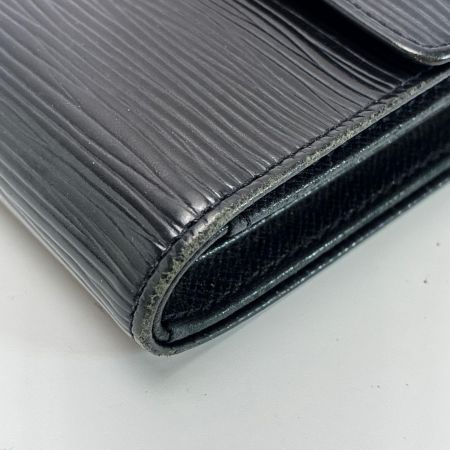 LOUIS VUITTON ルイヴィトン エピ ポルトトレゾール・エテュイ パピエ M63712 ブラック 3つ折り財布 ケース付