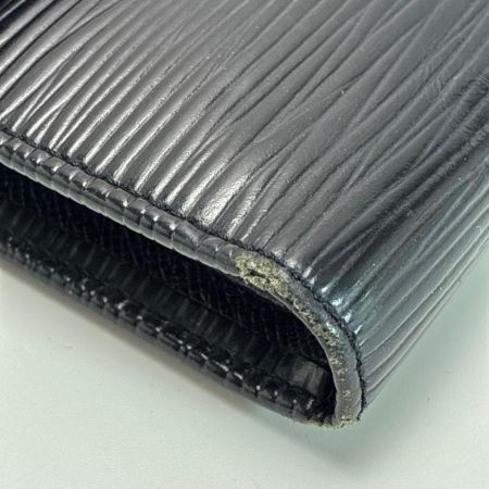 LOUIS VUITTON ルイヴィトン エピ ポルトトレゾール・エテュイ パピエ M63712 ブラック 3つ折り財布 ケース付