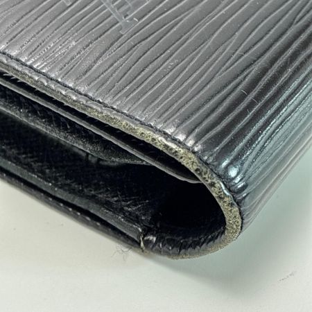 LOUIS VUITTON ルイヴィトン エピ ポルトトレゾール・エテュイ パピエ M63712 ブラック 3つ折り財布 ケース付