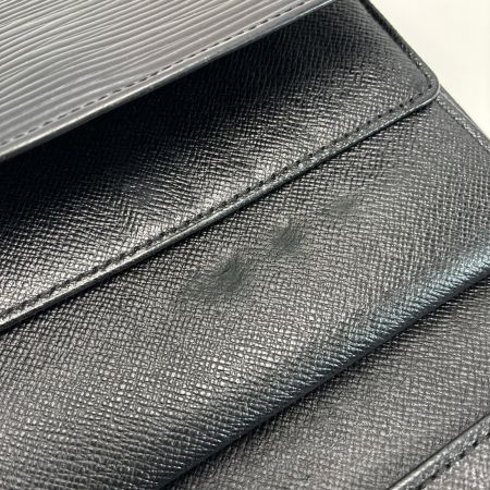 LOUIS VUITTON ルイヴィトン エピ ポルトトレゾール・エテュイ パピエ M63712 ブラック 3つ折り財布 ケース付
