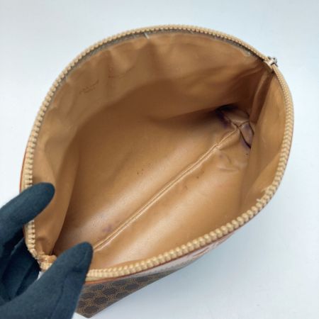  CELINE セリーヌ マカダム柄 ロゴ型押し クラッチバッグ ブラウン セカンドバッグ ヴィンテージ