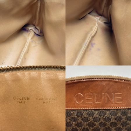  CELINE セリーヌ マカダム柄 ロゴ型押し クラッチバッグ ブラウン セカンドバッグ ヴィンテージ