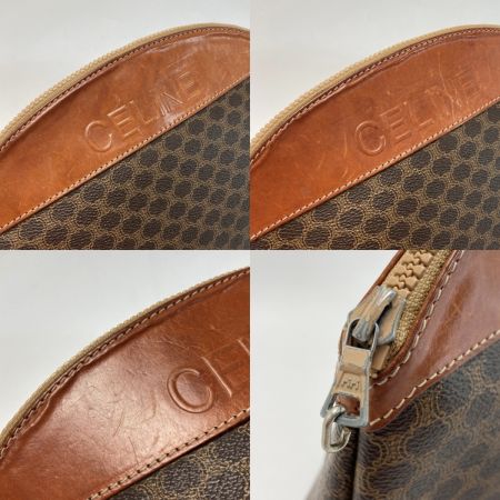  CELINE セリーヌ マカダム柄 ロゴ型押し クラッチバッグ ブラウン セカンドバッグ ヴィンテージ