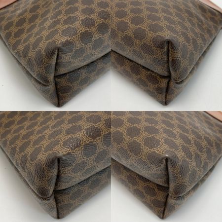  CELINE セリーヌ マカダム柄 ロゴ型押し クラッチバッグ ブラウン セカンドバッグ ヴィンテージ