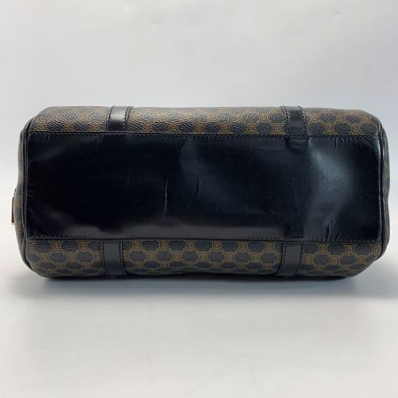  CELINE セリーヌ マカダム柄 CE00/12 ブラウン ドラムバッグ レディース ゴールド金具