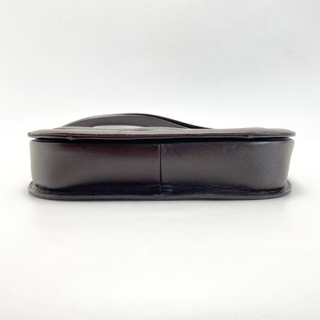  Yves Saint Laurent イブサンローラン YSLロゴ 型押し ショルダーバッグ ブラウン レザー ヴィンテージ